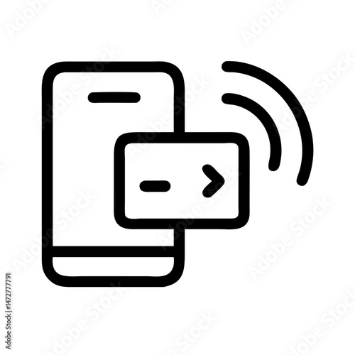 Contactless payment icon representing contactless technology and remote services