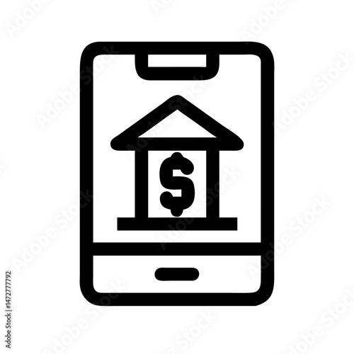 Banking app icon representing contactless technology and remote services