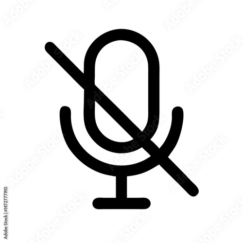 Muted microphone icon representing contactless technology and remote services