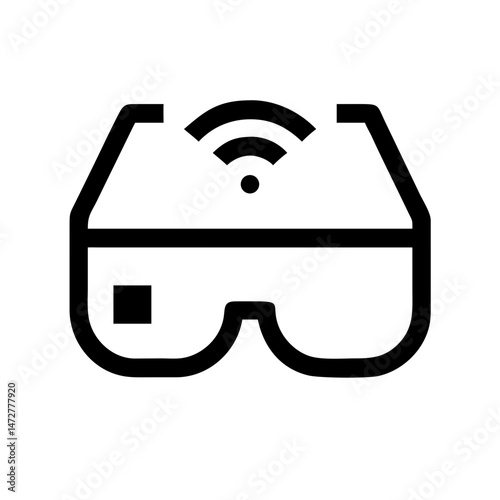 Smart glasses icon representing contactless technology and remote services
