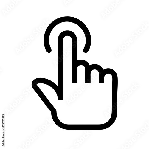 Finger tap icon representing contactless technology and remote services