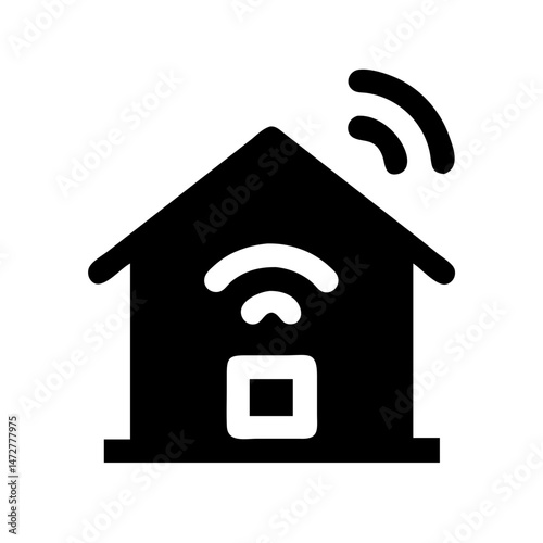 Smart home icon representing contactless technology and remote services