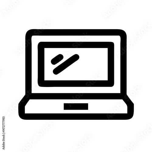 Laptop screen icon representing contactless technology and remote services