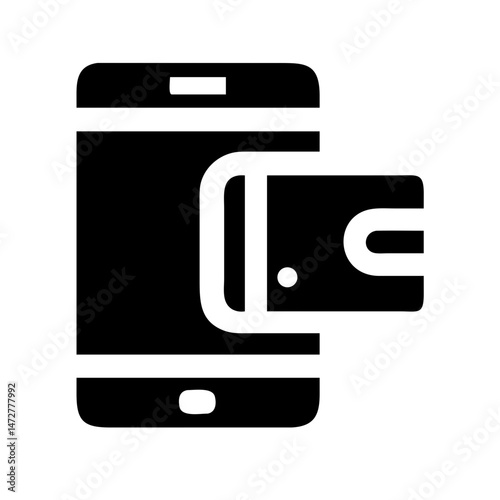 Mobile wallet icon representing contactless technology and remote services