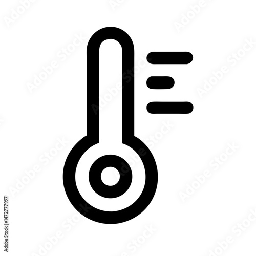 Thermometer icon representing contactless technology and remote services