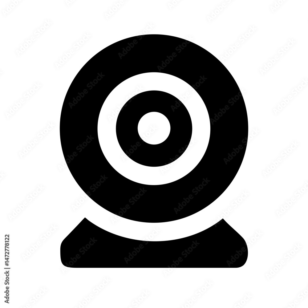 Webcam icon representing contactless technology and remote services Webcam icon representing contactless technology and remote services
