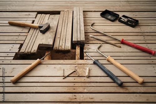 Deck Repair Project: Tools and Materials for Wood Replacement photo