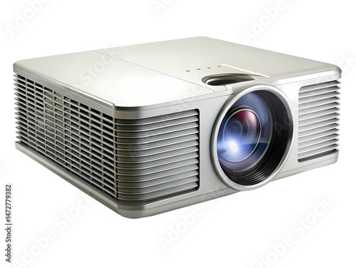 High resolution studio shot of a modern projector used in presentations
