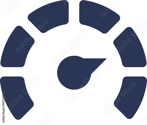 Vector single gauge icon: speedometer, tachometer, pressure, fuel and temperature meters for dashboards.