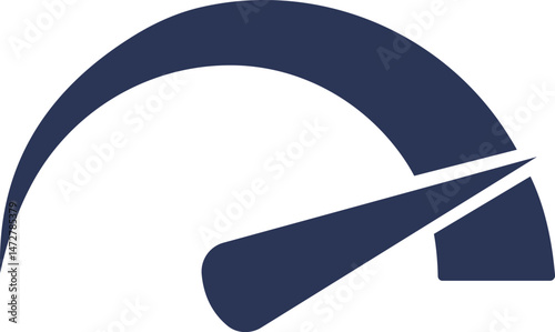 Vector single gauge icon: speedometer, tachometer, pressure, fuel and temperature meters for dashboards.