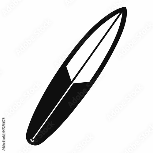 Surfboard with Wave Pattern Vector Illustration for Surfing, Water Sports, Beach, and Recreation Graphics

