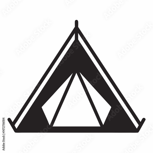 Camping Tent Icon Vector Illustration for Outdoors, Camping, Adventure, and Nature Graphics

