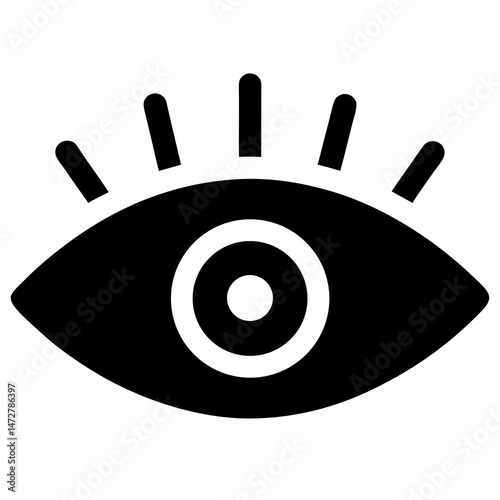 Eye Icon within a Circle Vector Illustration for Vision, Eye Care, Healthcare, and Safety Graphics

