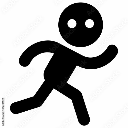 Running Person Silhouette Vector Illustration for Fitness, Exercise, Sports, and Athletic Graphics

