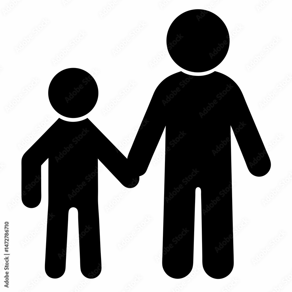 Parent and Child Holding Hands Vector Illustration for Family, Parenthood, Care, and Childcare Graphics
Parent and Child Holding Hands Vector Illustration for Family, Parenthood, Care, and Childcare Graphics
