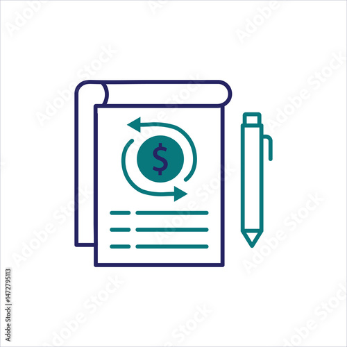 Financial Statement Icon Element for Design