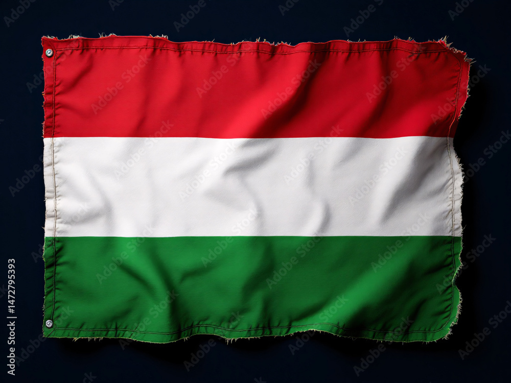 Fototapeta premium Italian flag with fabric texture, symbolizing national pride and heritage.