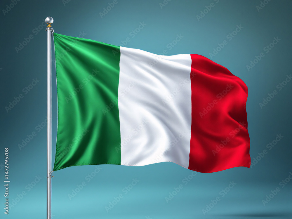 Obraz premium Italian flag waving, symbolizing national pride and heritage.
