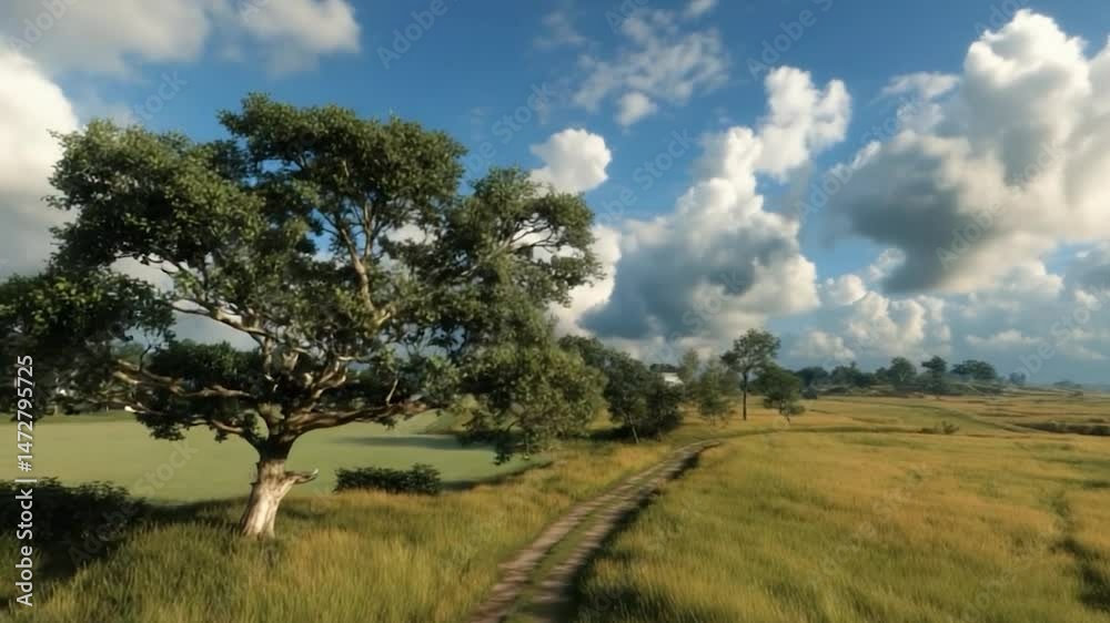 Country path through grassy field Country path through grassy field