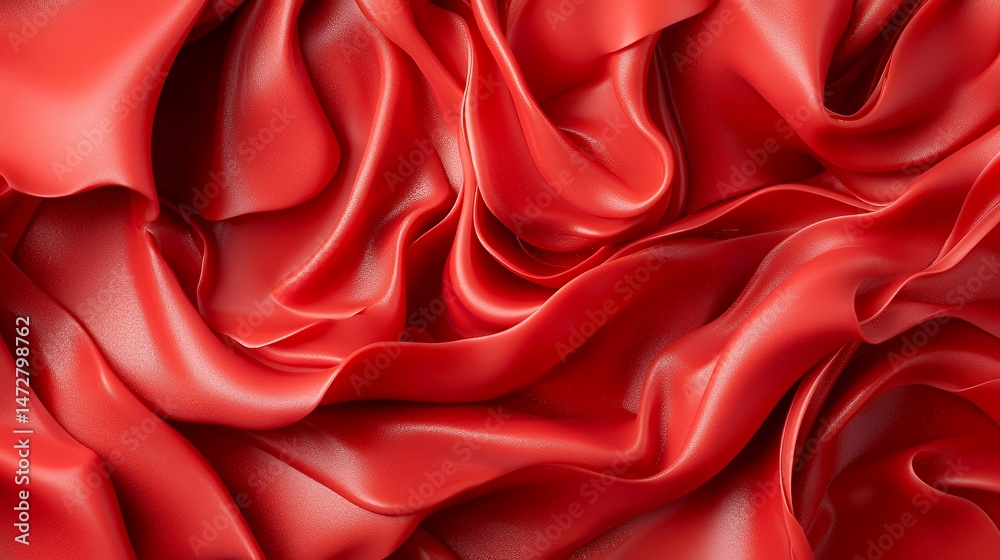 Obraz premium Red Fabric Flowing Background