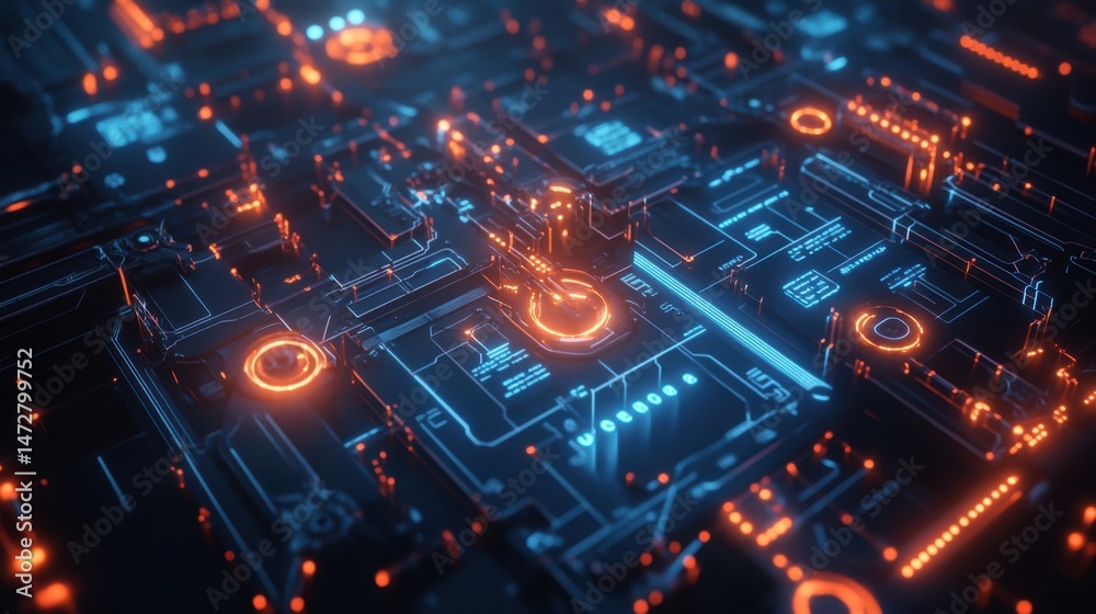 Fototapeta premium Abstract Futuristic Technology Circuit Board