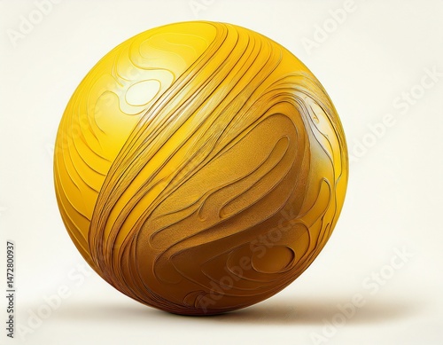 yellow ball isolated on white background