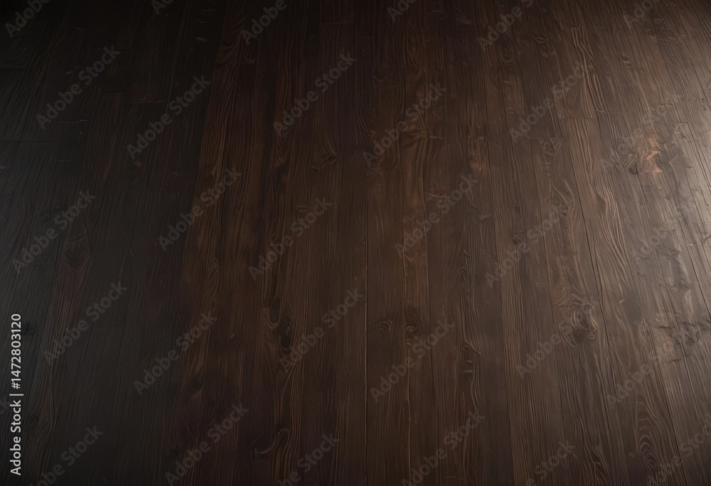 Fototapeta premium Dark stained wood, dramatic shadows, refined rustic style , sophisticated background, dark background