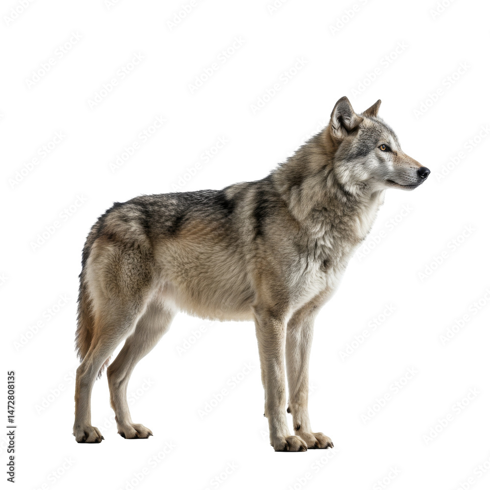 Wild Wolf Standing isolated on transparent background, Wolf PNG Wild Wolf Standing isolated on transparent background, Wolf PNG