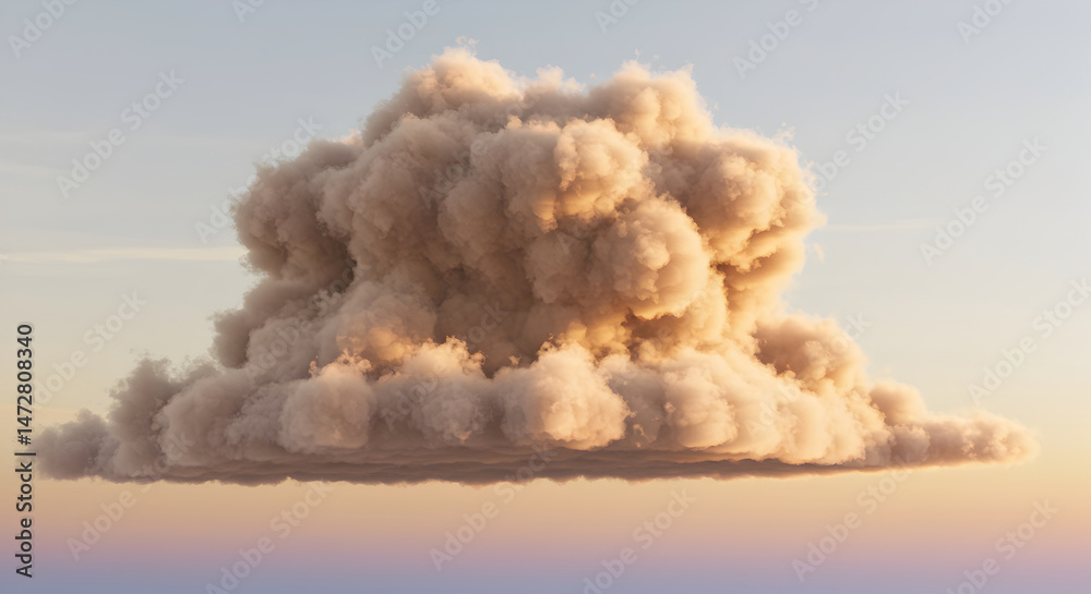 Fototapeta premium Dreamy Cloudscape With Fluffy Formations And Gradient Sky Backdrop
