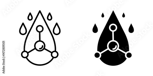 Hyaluronic acid Icon set. Symbol isolated white background. vector illustration. color editable.
