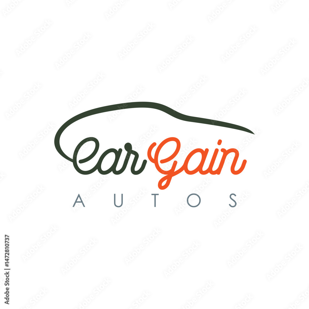 Fototapeta premium Car Gain Logo Design and business name idea editable victor brand identity image for business name ideas and creative needs 