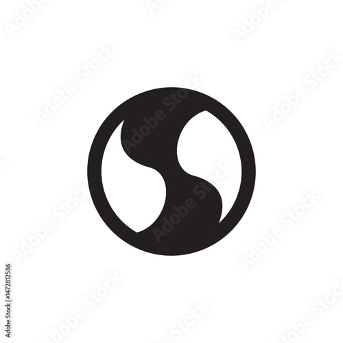 Round Ying Yang Logo Design editable victor brand identity image  for business name ideas and creative needs 