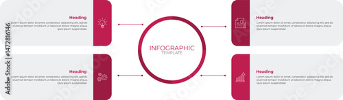Presentation business infographic template with 4 options. Vector illustration.