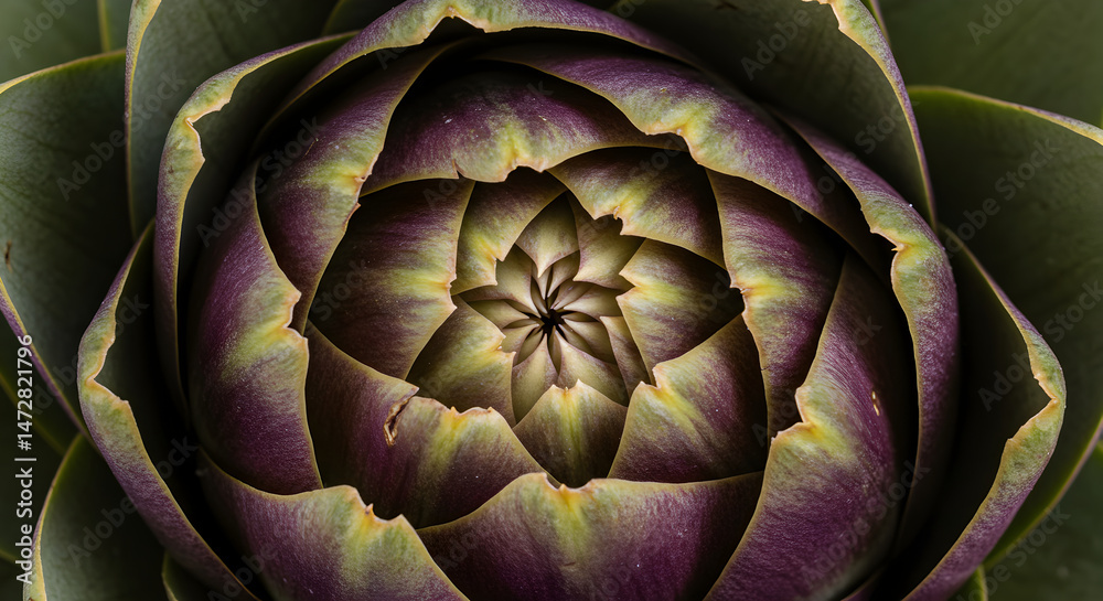 Artichoke Heart Floral Pattern Food Ingredient Organic Close Up Artichoke Heart Floral Pattern Food Ingredient Organic Close Up