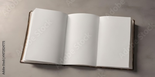 Blank vertical photo album mockup, open to reveal empty pages ,  photo album,  presentation,  open