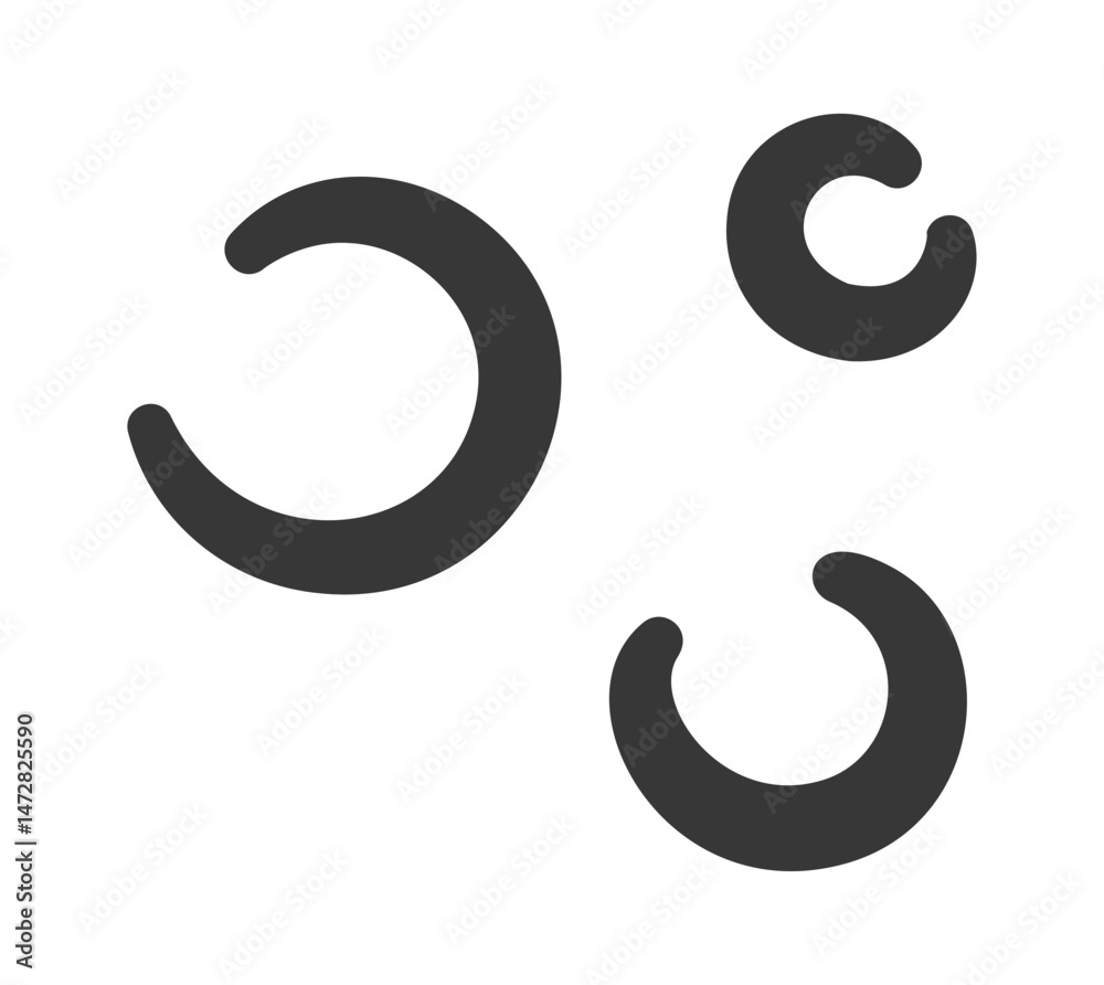 Naklejka premium Rounded sketching elements freehand shapes