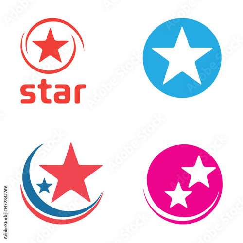 Collection of Star Logos in Various Color Schemes