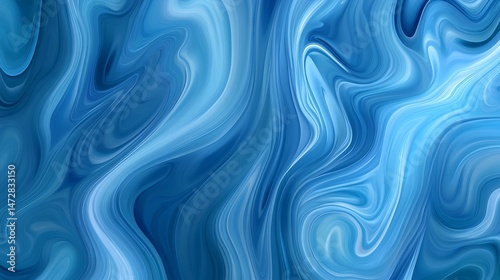 Ocean themed alcohol ink background cobalt blue and turquoise with wave like flow patterns ideal for marine branding and spa visuals photo
