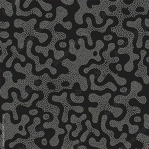 Vector seamless pattern. Modern texture. Repeating abstract background with dotted waves. Graphic wavy stripes. Can be used as swatch for illustrator.