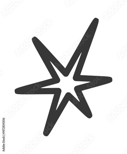 Star blinking black-and-white design element