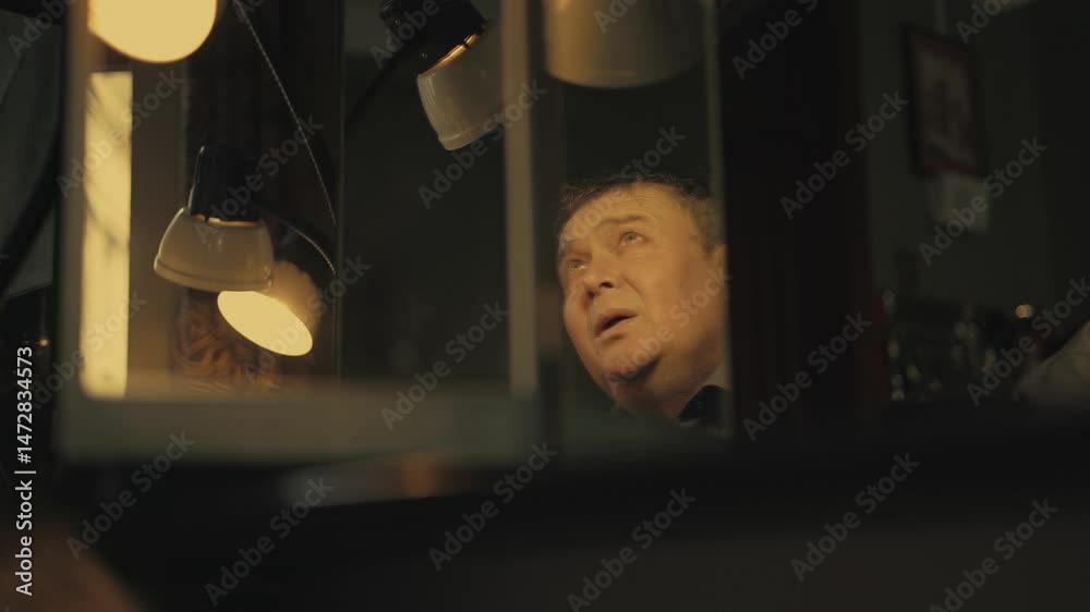 Man in stress problem.Depressed man experiencing profound sadness and ...
