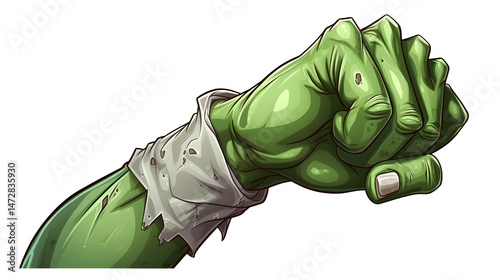 Realistic Zombie Hand Making Fist Gesture for Halloween Vector Illustration