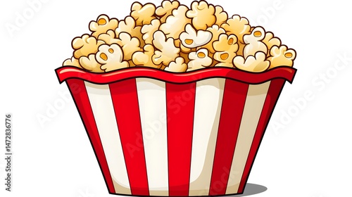 Creative Cartoon Doodle Cinema Popcorn Vector Illustration for Entertainment Industry