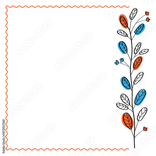 Decorative frame in sketch style. Illustration on white background.
