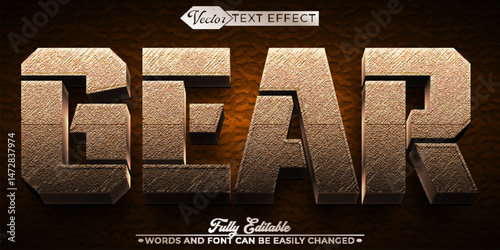 Gray Gear Vector Editable Text Effect Template