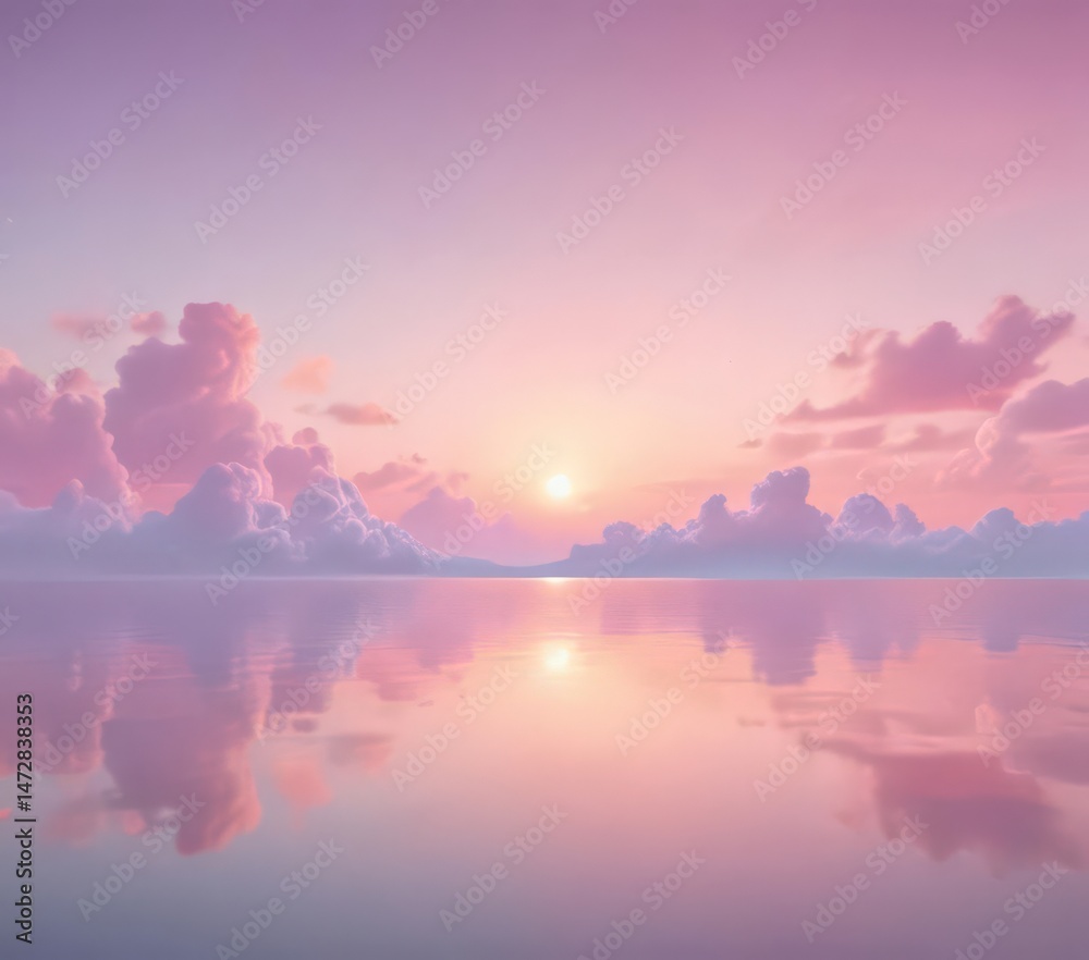 Fototapeta premium Dreamy pastel sunset gradient, soft cotton candy hues, design, graphics