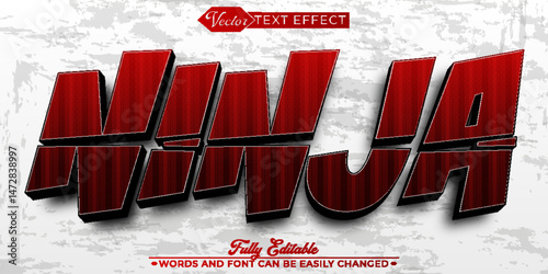 Japan Ninja Warrior Vector Editable Text Effect Template