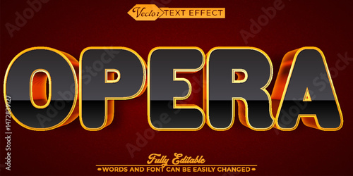 Golden Luxury Opera Vector Editable Text Effect Template