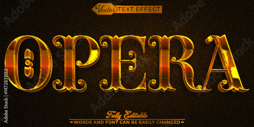 Golden Luxury Opera Vector Editable Text Effect Template