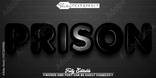 Prison Vector Editable Text Effect Template